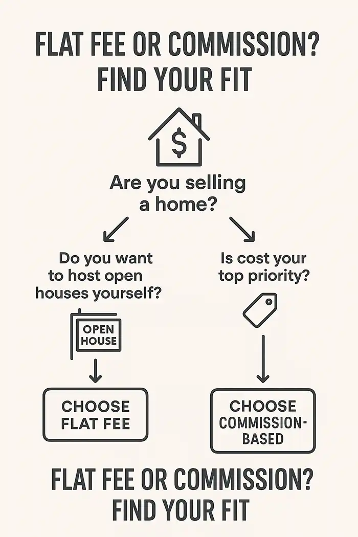 Flowchart for choosing flat fee or commission-based real estate